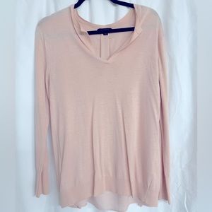 Ann Taylor pink sweater with blouse detailing on back